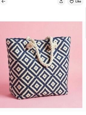Blue and white cottage core Beach bag!